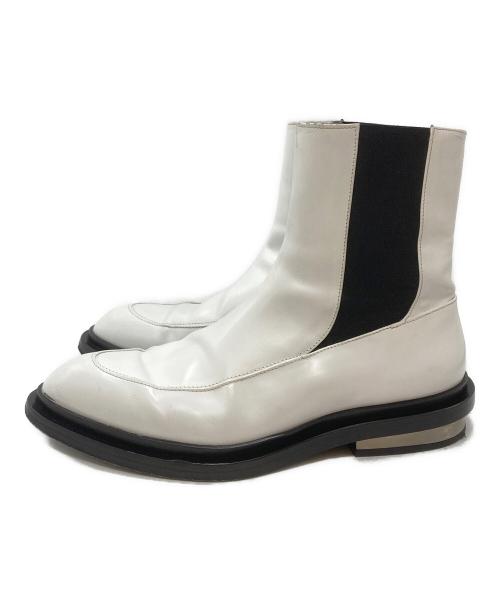JIL SANDER（ジルサンダー）JIL SANDER (ジルサンダー) メタルヒールサイドゴアブーツ ブラック×ホワイト サイズ:不明の古着・服飾アイテム