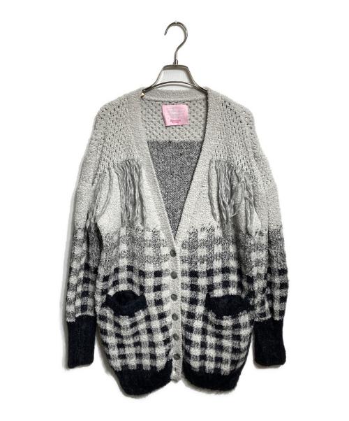 Remneh by rurumu（レムネ バイ ルルムウ）Remneh by rurumu (レムネ バイ ルルムウ) フリンジニットカーディガン/Fringed knit cardigan グレー サイズ:Freeの古着・服飾アイテム