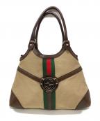 GUCCIグッチ）の古着「インターロッキングG シェリーラインバッグ」｜ベージュ×ブラウン