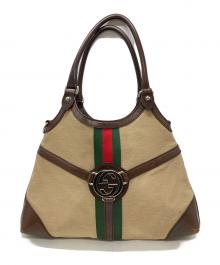 GUCCI（グッチ）の古着「インターロッキングG シェリーラインバッグ」｜ベージュ×ブラウン