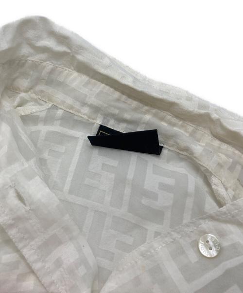 FENDI（フェンディ）FENDI (フェンディ) ズッカ柄ノースリーブシアーシャツ ホワイト サイズ:38の古着・服飾アイテム