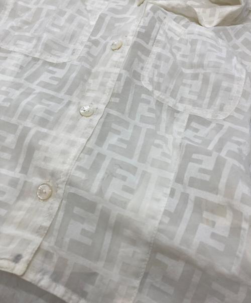 FENDI（フェンディ）FENDI (フェンディ) ズッカ柄ノースリーブシアーシャツ ホワイト サイズ:38の古着・服飾アイテム