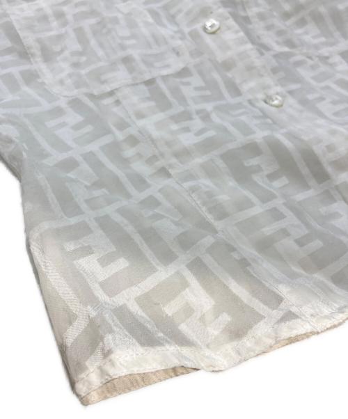 FENDI（フェンディ）FENDI (フェンディ) ズッカ柄ノースリーブシアーシャツ ホワイト サイズ:38の古着・服飾アイテム