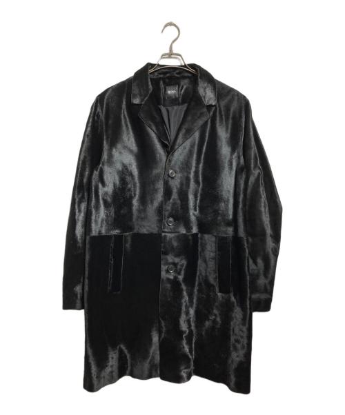 HUGO BOSS（ヒューゴ ボス）HUGO BOSS (ヒューゴ ボス) ハラコレザーコート ブラック サイズ:40Rの古着・服飾アイテム
