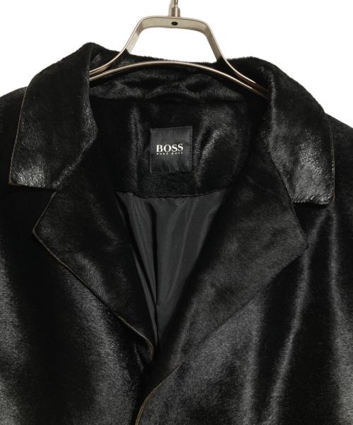 HUGO BOSS（ヒューゴ ボス）HUGO BOSS (ヒューゴ ボス) ハラコレザーコート ブラック サイズ:40Rの古着・服飾アイテム
