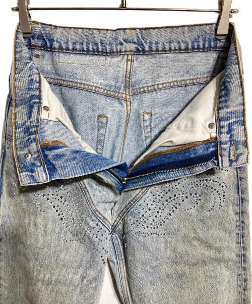 Y. PROJECT（ワイプロジェクト）Y. PROJECT (ワイプロジェクト) ラインストーンデニムパンツ/Rhinestone denim pants インディゴ サイズ:28の古着・服飾アイテム