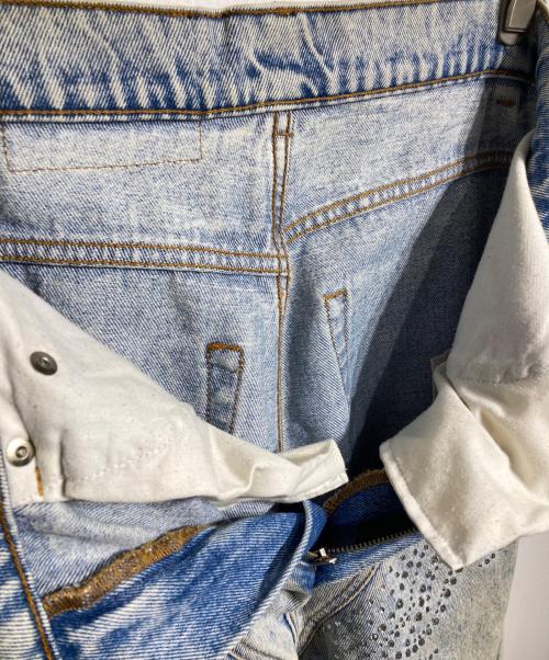 Y. PROJECT（ワイプロジェクト）Y. PROJECT (ワイプロジェクト) ラインストーンデニムパンツ/Rhinestone denim pants インディゴ サイズ:28の古着・服飾アイテム