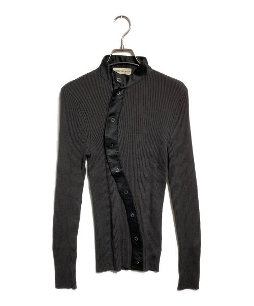 EMPORIO ARMANI（エンポリオ アルマーニ）EMPORIO ARMANI (エンポリオ アルマーニ) CZボタンリブニット グレー サイズ:46の古着・服飾アイテム