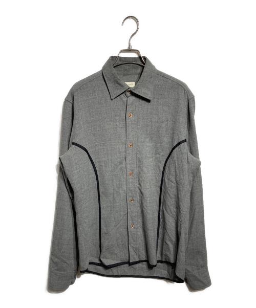 DRIES VAN NOTEN（ドリスヴァンノッテン）DRIES VAN NOTEN (ドリスヴァンノッテン) パイピングシャツ グレー サイズ:46の古着・服飾アイテム