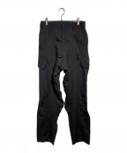 sulvamサルバム）の古着「ウールギャバ断ち切りパンツ/ Raw-edge wool gabardine trousers」｜ブラック