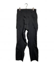 sulvam（サルバム）の古着「ウールギャバ断ち切りパンツ/ Raw-edge wool gabardine trousers」｜ブラック