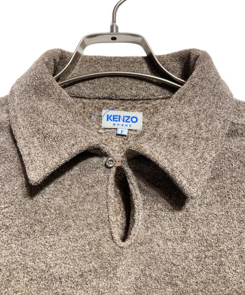 KENZO HOMME（ケンゾーオム）KENZO HOMME (ケンゾーオム) パイルスキッパーシャツ/Pile Skipper Shirt ブラウン サイズ:Fの古着・服飾アイテム