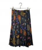 PLEATS PLEASEプリーツプリーズ）の古着「総柄プリーツスカート/Pleated Skirt」｜ブラック