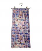 PLEATS PLEASEプリーツプリーズ）の古着「モザイク柄プリーツスカート/Mosaic-patterned pleated skirt」｜パープル
