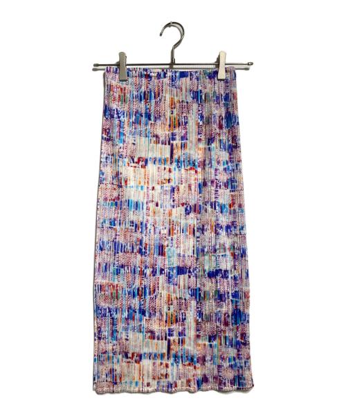 PLEATS PLEASE（プリーツプリーズ）PLEATS PLEASE (プリーツプリーズ) モザイク柄プリーツスカート/Mosaic-patterned pleated skirt パープル サイズ:3の古着・服飾アイテム