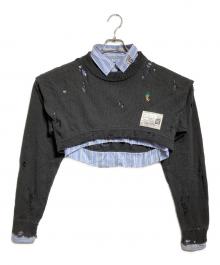 Maison MIHARA YASUHIRO（メゾン ミハラ ヤスヒロ）の古着「CROPPED LAYERED PULLOVER/クロップドレイヤードプルオーバー」｜グレー