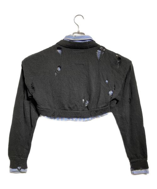 Maison MIHARA YASUHIRO（メゾン ミハラ ヤスヒロ）Maison MIHARA YASUHIRO (メゾン ミハラ ヤスヒロ) CROPPED LAYERED PULLOVER/クロップドレイヤードプルオーバー グレー サイズ:36の古着・服飾アイテム