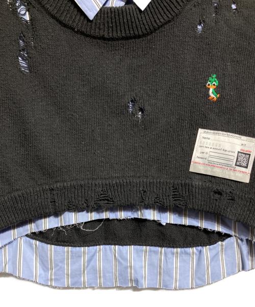 Maison MIHARA YASUHIRO（メゾン ミハラ ヤスヒロ）Maison MIHARA YASUHIRO (メゾン ミハラ ヤスヒロ) CROPPED LAYERED PULLOVER/クロップドレイヤードプルオーバー グレー サイズ:36の古着・服飾アイテム