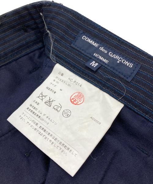 COMME des GARCONS HOMME（コムデギャルソン オム）COMME des GARCONS HOMME (コムデギャルソン オム) ウール混スラックス/Wool-blend trousers ネイビー サイズ:Mの古着・服飾アイテム