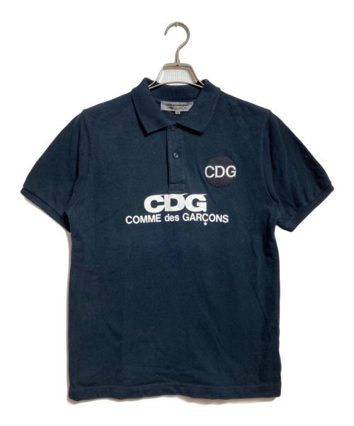 GOOD DESIGN SHOP COMME des GARCONS（グッドデザインショップ コムデギャルソン）GOOD DESIGN SHOP COMME des GARCONS (グッドデザインショップ コムデギャルソン) ロゴプリントポロシャツ/Logo-print polo shirt ブラック サイズ:Mの古着・服飾アイテム