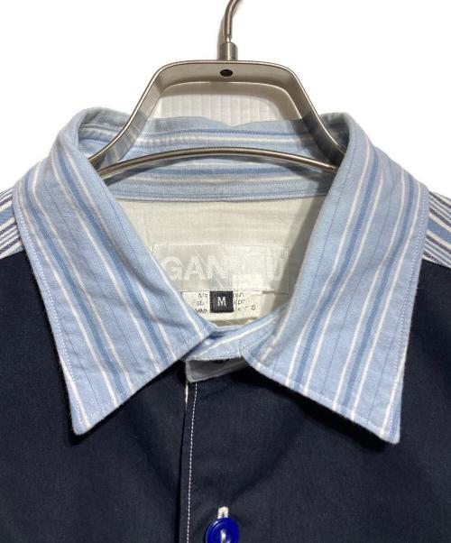 GANRYU（ガンリュウ）GANRYU (ガンリュウ) 生地切替ストライプ半袖シャツ/Short-sleeved shirt ネイビー サイズ:Mの古着・服飾アイテム