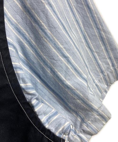 GANRYU（ガンリュウ）GANRYU (ガンリュウ) 生地切替ストライプ半袖シャツ/Short-sleeved shirt ネイビー サイズ:Mの古着・服飾アイテム