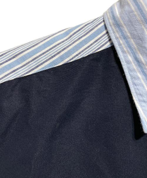 GANRYU（ガンリュウ）GANRYU (ガンリュウ) 生地切替ストライプ半袖シャツ/Short-sleeved shirt ネイビー サイズ:Mの古着・服飾アイテム