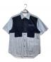 GANRYU（ガンリュウ）の古着「生地切替ストライプ半袖シャツ/Short-sleeved shirt」｜ネイビー