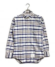 Thom Browne（トムブラウン）の古着「コットンチェックシャツ/Cotton Check Shirt」｜グレー×ネイビー