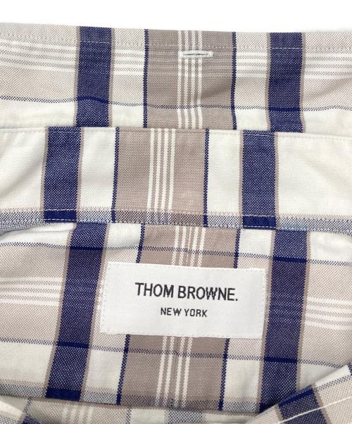 Thom Browne（トムブラウン）Thom Browne (トムブラウン) コットンチェックシャツ/Cotton Check Shirt グレー×ネイビー サイズ:1の古着・服飾アイテム