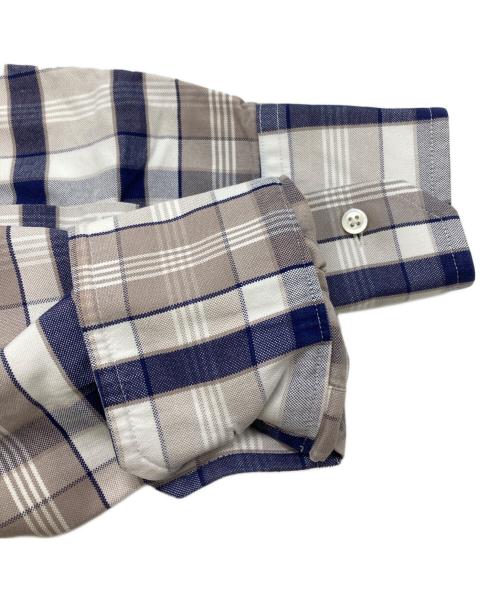 Thom Browne（トムブラウン）Thom Browne (トムブラウン) コットンチェックシャツ/Cotton Check Shirt グレー×ネイビー サイズ:1の古着・服飾アイテム