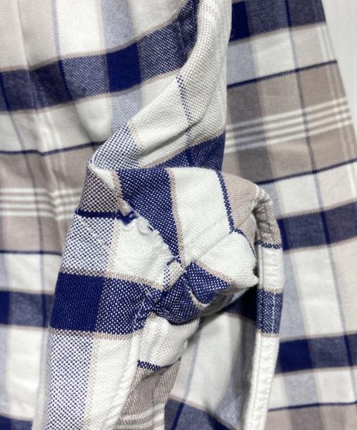 Thom Browne（トムブラウン）Thom Browne (トムブラウン) コットンチェックシャツ/Cotton Check Shirt グレー×ネイビー サイズ:1の古着・服飾アイテム