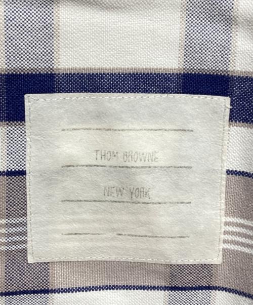 Thom Browne（トムブラウン）Thom Browne (トムブラウン) コットンチェックシャツ/Cotton Check Shirt グレー×ネイビー サイズ:1の古着・服飾アイテム