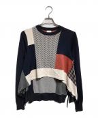 noir kei ninomiyaノワール ケイ ニノミヤ）の古着「カラーブロックニット/Color-block knitwear」｜ブラック×ベージュ