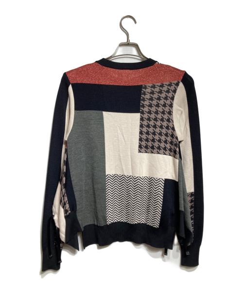 noir kei ninomiya（ノワール ケイ ニノミヤ）noir kei ninomiya (ノワール ケイ ニノミヤ) カラーブロックニット/Color-block knitwear ブラック×ベージュ サイズ:Sの古着・服飾アイテム