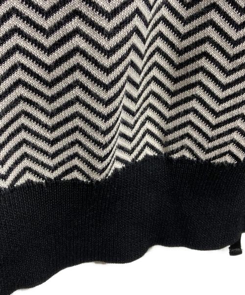 noir kei ninomiya（ノワール ケイ ニノミヤ）noir kei ninomiya (ノワール ケイ ニノミヤ) カラーブロックニット/Color-block knitwear ブラック×ベージュ サイズ:Sの古着・服飾アイテム