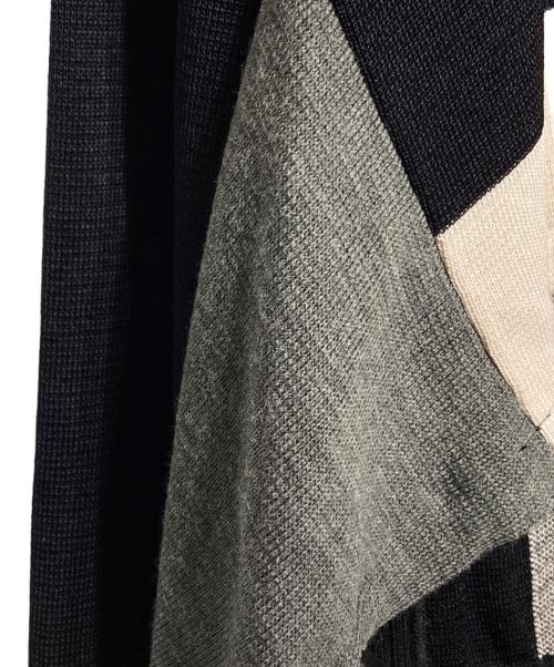noir kei ninomiya（ノワール ケイ ニノミヤ）noir kei ninomiya (ノワール ケイ ニノミヤ) カラーブロックニット/Color-block knitwear ブラック×ベージュ サイズ:Sの古着・服飾アイテム