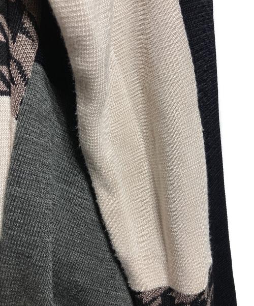 noir kei ninomiya（ノワール ケイ ニノミヤ）noir kei ninomiya (ノワール ケイ ニノミヤ) カラーブロックニット/Color-block knitwear ブラック×ベージュ サイズ:Sの古着・服飾アイテム