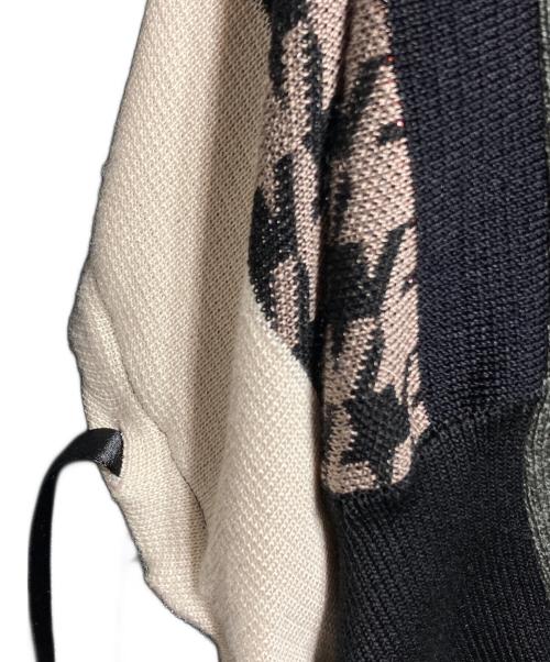 noir kei ninomiya（ノワール ケイ ニノミヤ）noir kei ninomiya (ノワール ケイ ニノミヤ) カラーブロックニット/Color-block knitwear ブラック×ベージュ サイズ:Sの古着・服飾アイテム