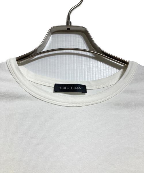 YOKO CHAN（ヨーコチャン）YOKO CHAN (ヨーコチャン) バックヘムフリル切替 クルーネックカットソー/Crew-neck cut-and-sew top ホワイト サイズ:40の古着・服飾アイテム
