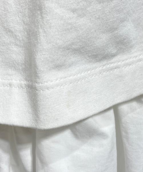 YOKO CHAN（ヨーコチャン）YOKO CHAN (ヨーコチャン) バックヘムフリル切替 クルーネックカットソー/Crew-neck cut-and-sew top ホワイト サイズ:40の古着・服飾アイテム