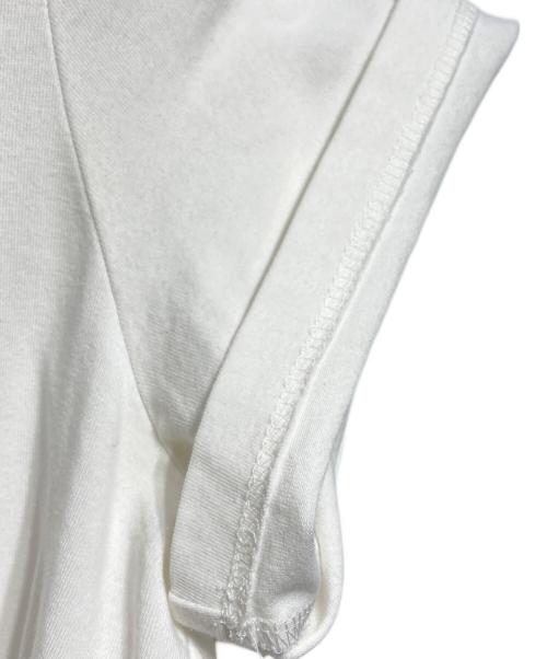YOKO CHAN（ヨーコチャン）YOKO CHAN (ヨーコチャン) バックヘムフリル切替 クルーネックカットソー/Crew-neck cut-and-sew top ホワイト サイズ:40の古着・服飾アイテム