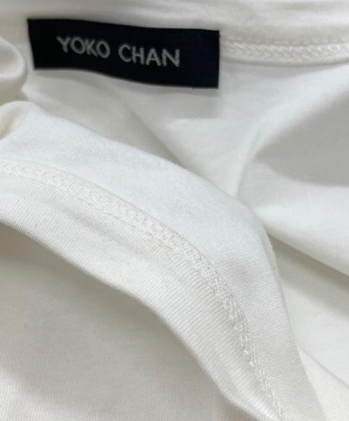 YOKO CHAN（ヨーコチャン）YOKO CHAN (ヨーコチャン) バックヘムフリル切替 クルーネックカットソー/Crew-neck cut-and-sew top ホワイト サイズ:40の古着・服飾アイテム