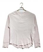 UNUSEDアンユーズド）の古着「LONG SLEEVE HENRY WAFFLE T-SHIRT」｜ピンク