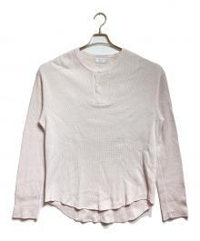 UNUSED（アンユーズド）の古着「LONG SLEEVE HENRY WAFFLE T-SHIRT」｜ピンク