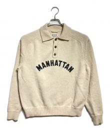 BODE（ボーディ）の古着「MANHATTAN POLO ウール ニットポロシャツ/Wool knit polo shirt」｜ベージュ