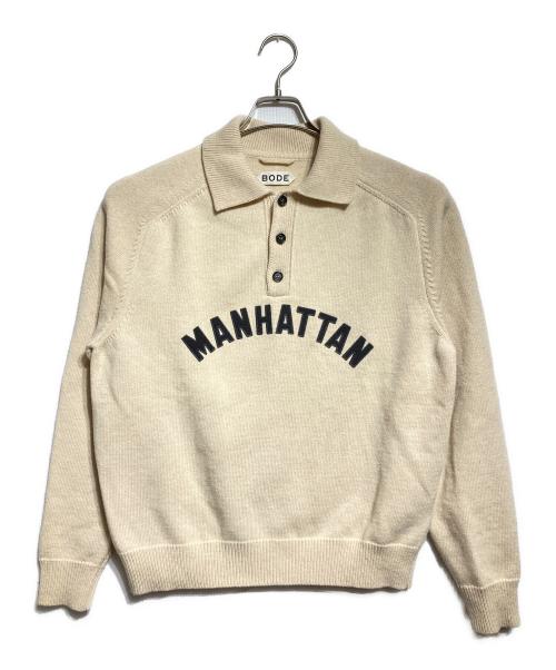 BODE（ボーディ）BODE (ボーディ) MANHATTAN POLO ウール ニットポロシャツ/Wool knit polo shirt ベージュ サイズ:Mの古着・服飾アイテム
