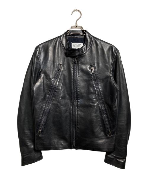 Maison Margiela（メゾンマルジェラ）Maison Margiela (メゾンマルジェラ) 5ZIPライダースジャケット（八の字ライダース） ブラック サイズ:46の古着・服飾アイテム