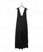 SACRAサクラ）の古着「レーヨンシルクサロペット/Rayon-silk jumpsuit」｜ブラック