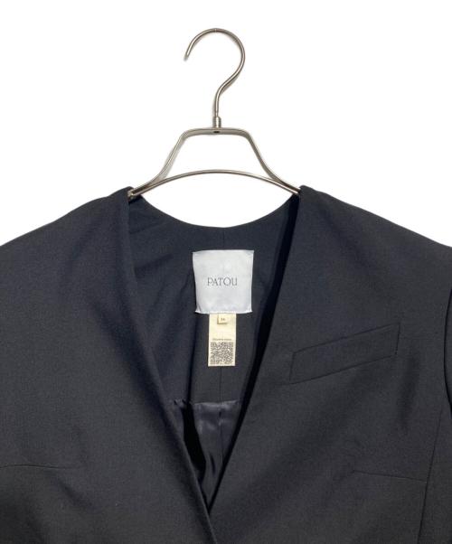 patou（パトゥ）Patou (パトゥ) 金釦ノーカラーダブルジャケット ブラック サイズ:34の古着・服飾アイテム